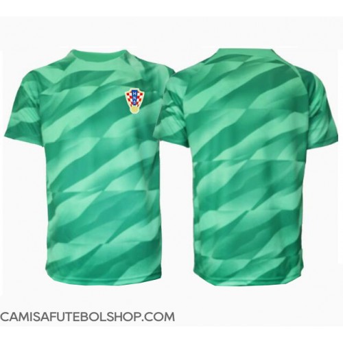 Camisa de time de futebol Croácia Goleiro Replicas 2º Equipamento Europeu 2024 Manga Curta